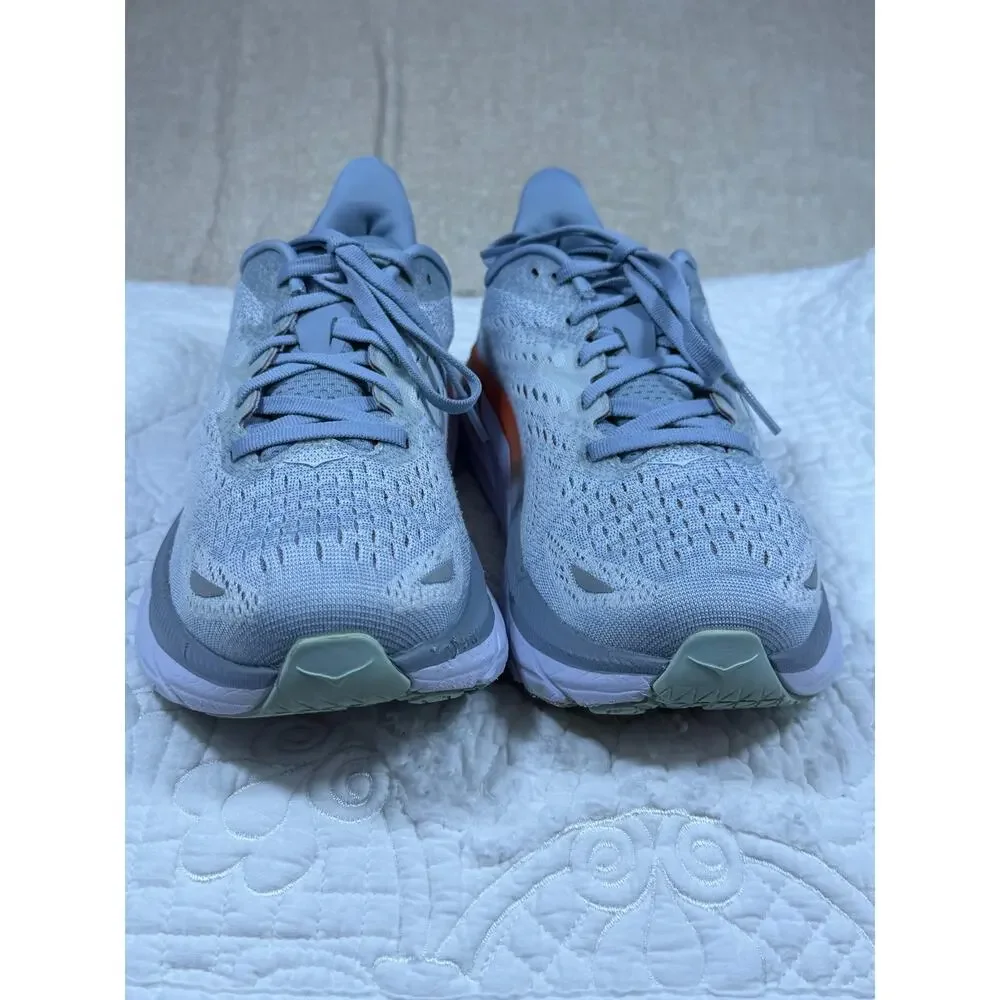 Hoka One One Women 7.5 Blue Clifton 8 Cushioned Lace Up Running Athletic Shoes